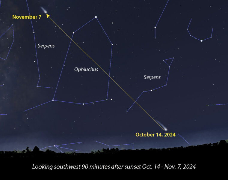 Comet C-2023 A3 from October 14 to Nov 7 2024