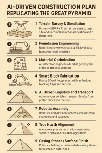 AI driven construction of the Great Pyramid