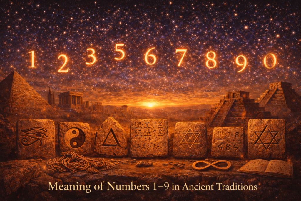 Meaning of numbers 1-9 in ancient traditions and sacred number symbolism